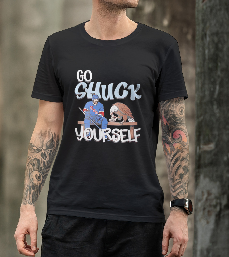 Go Shuck Yourself USA Hockey Team Eagle T-Shirt