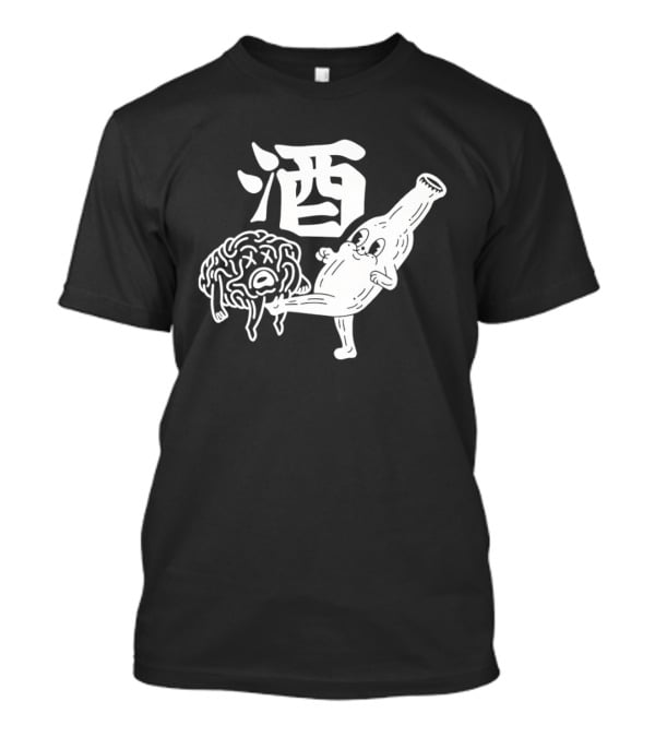 Brain Groin Kickin Beer Bottle Battle T-Shirt