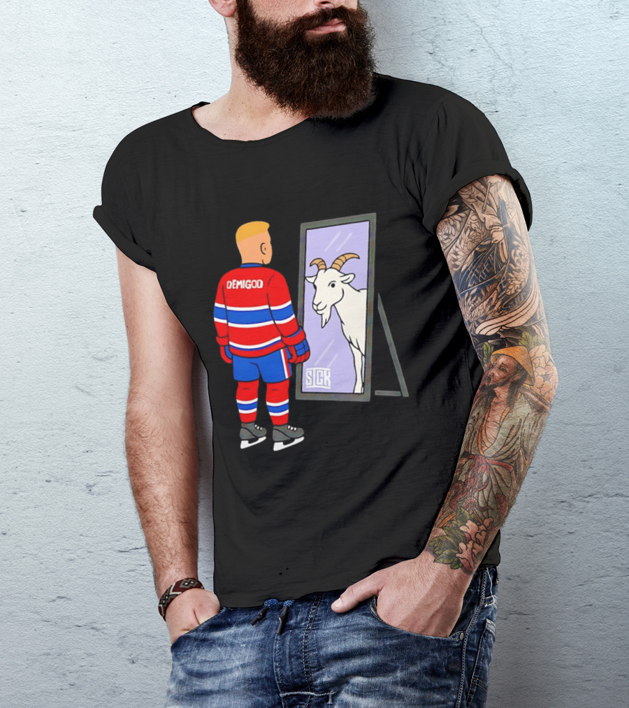 Ivan Demidov Montreal Canadiens Demigod Goat Mirror Reflection T-Shirt
