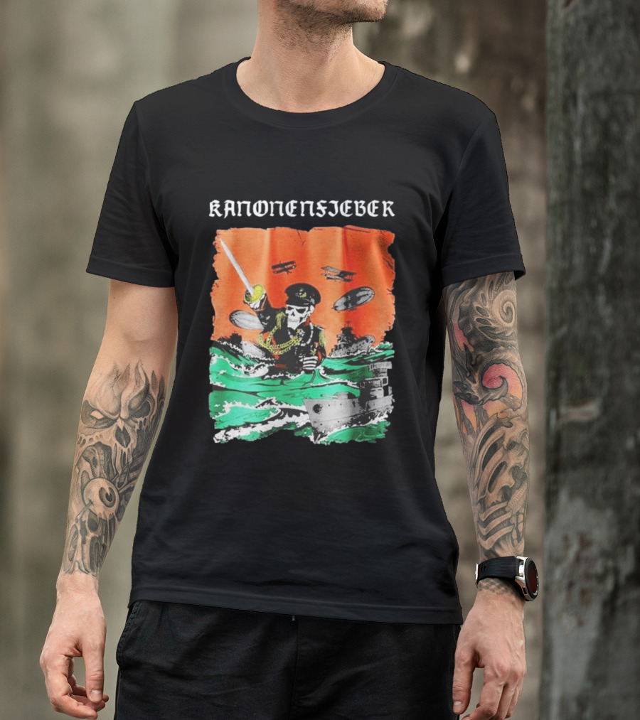 Kanonenfieber Soldatenschicksale 2026 Tour Naval Warfare Skeleton Captain Swords And Battleships T-Shirt