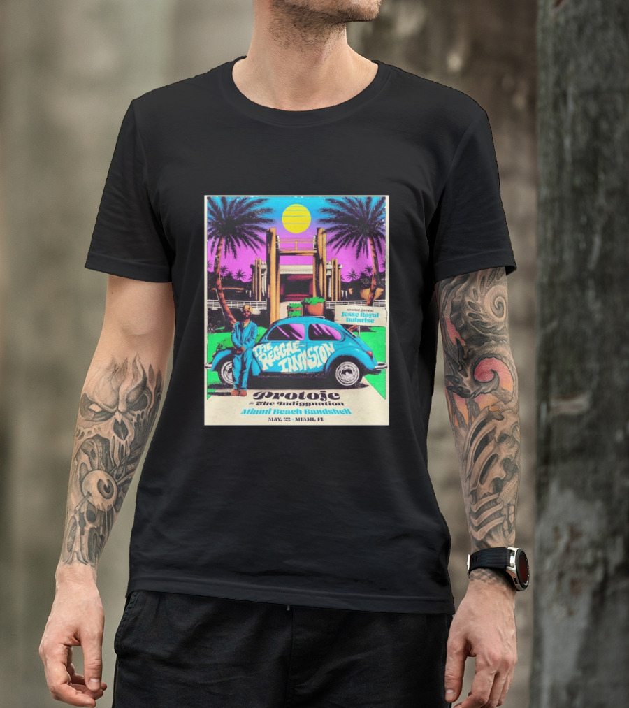 Protoje And The Indiggnation The Reggae Invasion Miami Beach Bandshell May 2 2026 Jesse Royal Dubwise T-Shirt