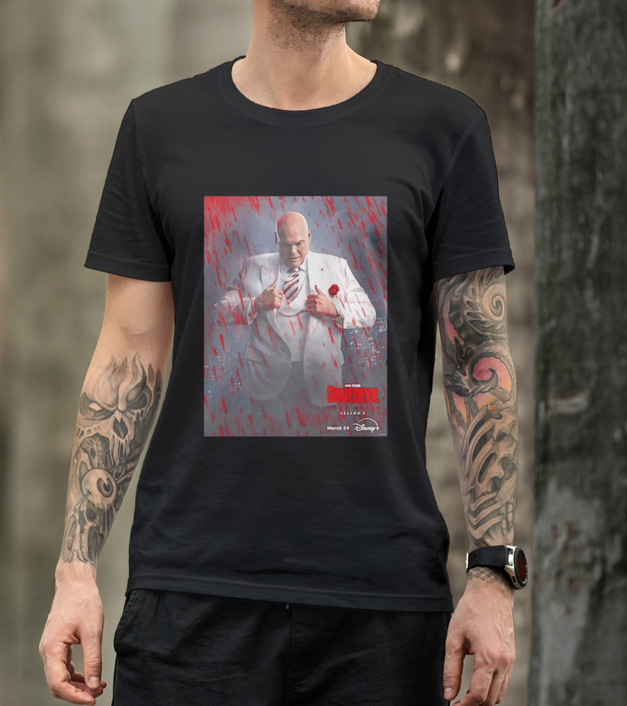 Marvel Studios Daredevil Born Again Season 2 Kingpin March 24 Disney Plus T-Shirt