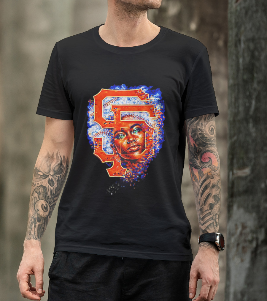 San Francisco Giants Black Heritage Night 2026 Baseball SF Logo Afro T-Shirt