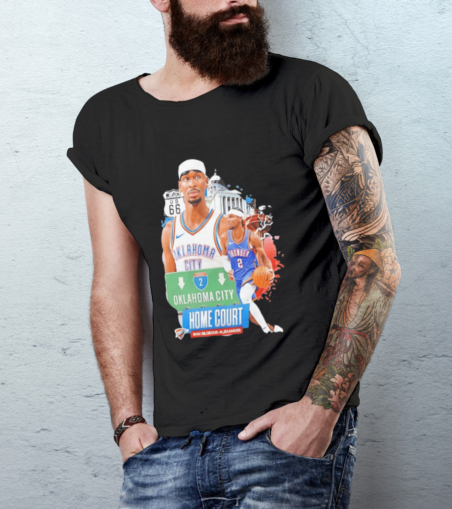 Oklahoma City Thunder Home Court Shai Gilgeous Alexander Route 66 T-Shirt