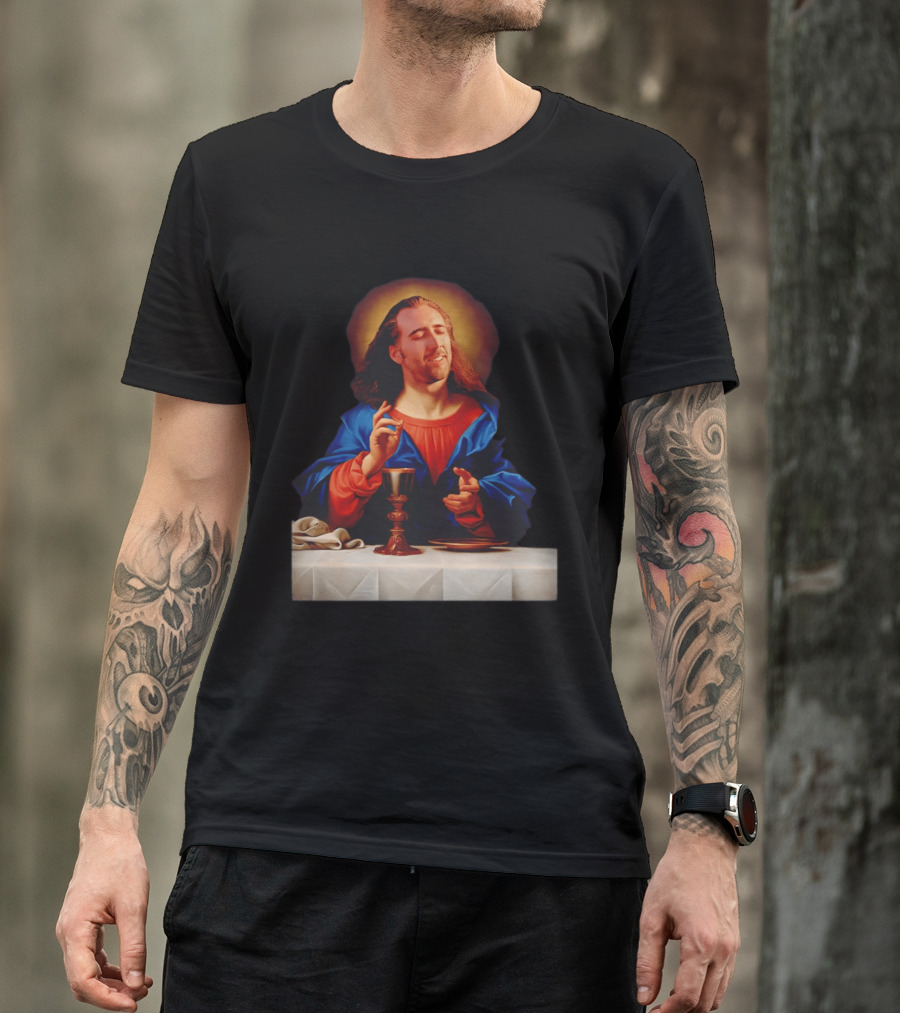 Nic Cage Jesus Iconic Meme Mashup T-Shirt