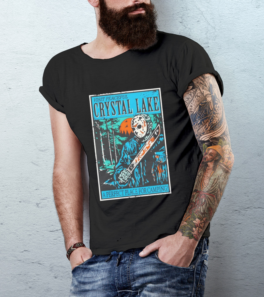 Visit Peaceful Crystal Lake A Perfect Place For Camping Horror T-Shirt