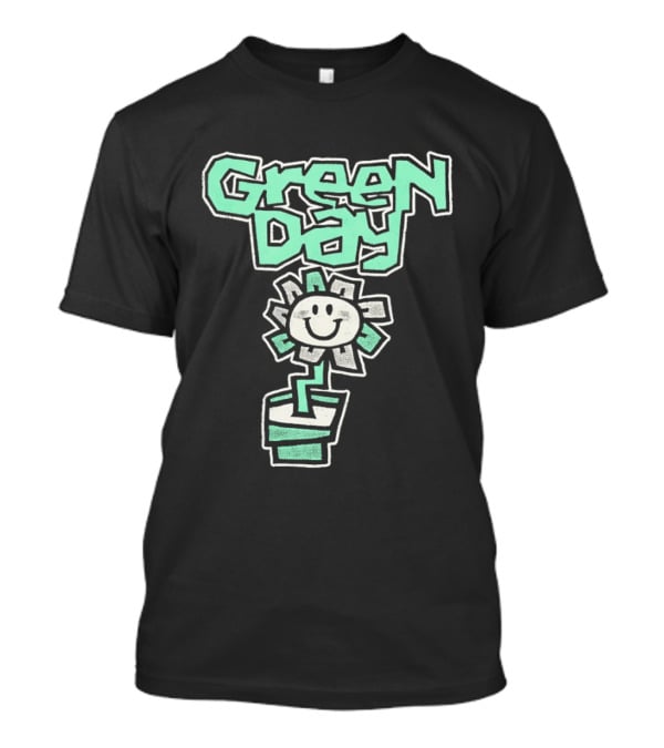 Green Day Flower Happy Smiling Potted Bloom T-Shirt