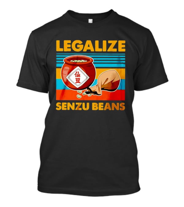 Legalize Senzu Beans Dragon Ball Kagome Jar Vintage Stripes T-Shirt