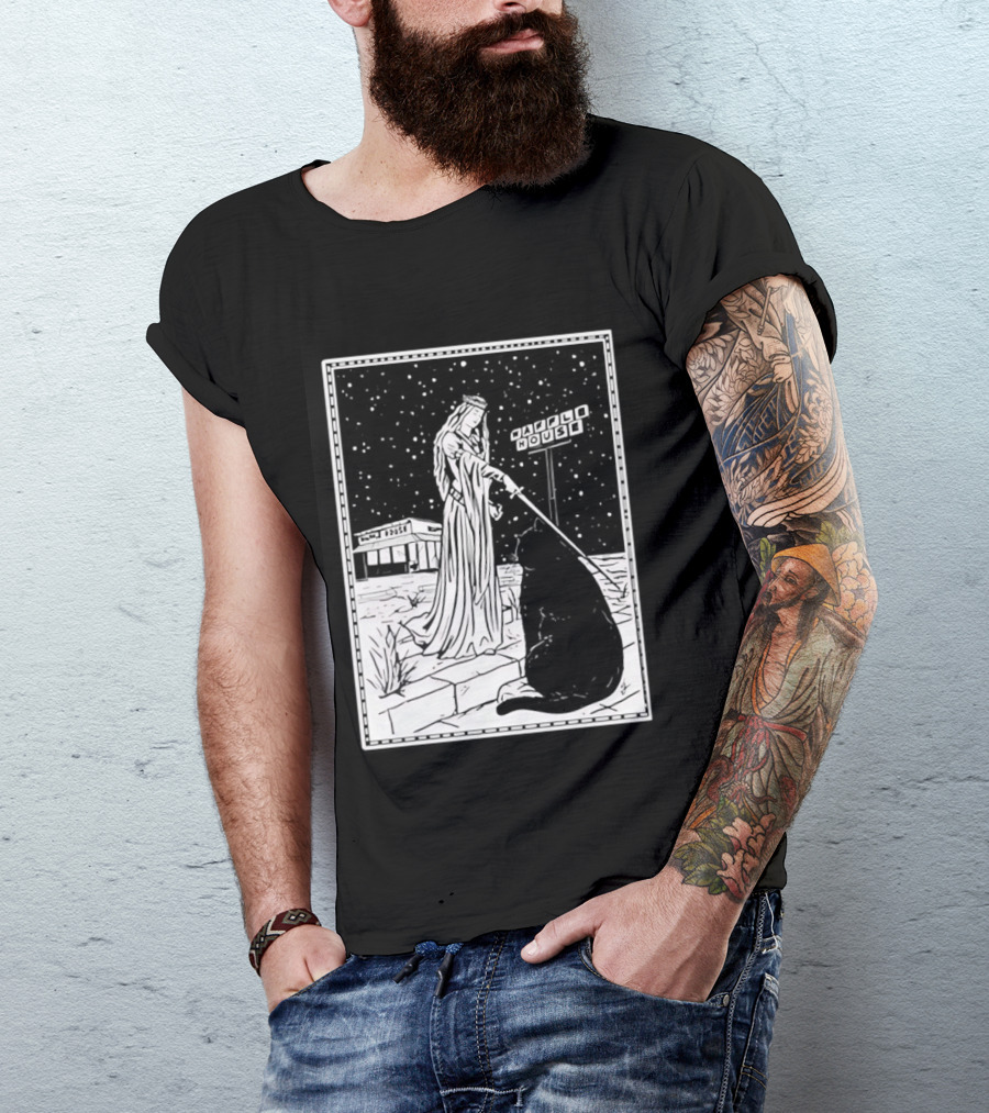 Medieval Cat Tarot Waffle House The Hermit T-Shirt