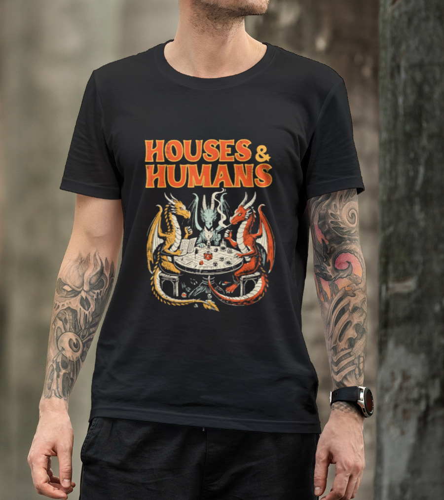 Houses Humans Dragons Trio Game Table T-Shirt