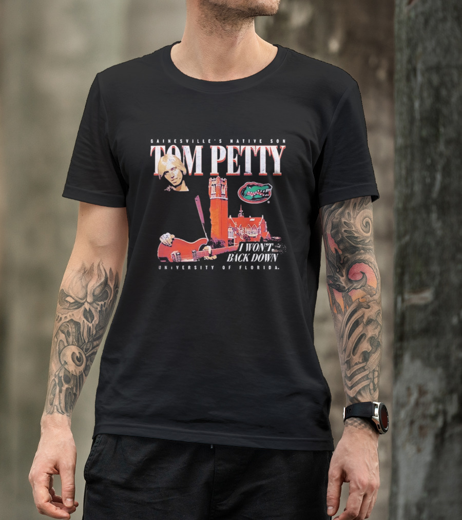 Tom Petty Florida Gators Century Tower I Won't Back Down T-Shirt