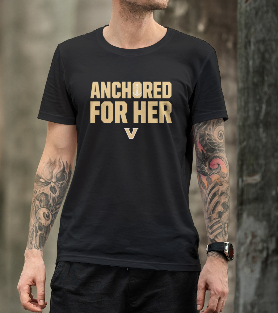 Vanderbilt Commodores Anchored For Her V T-Shirt