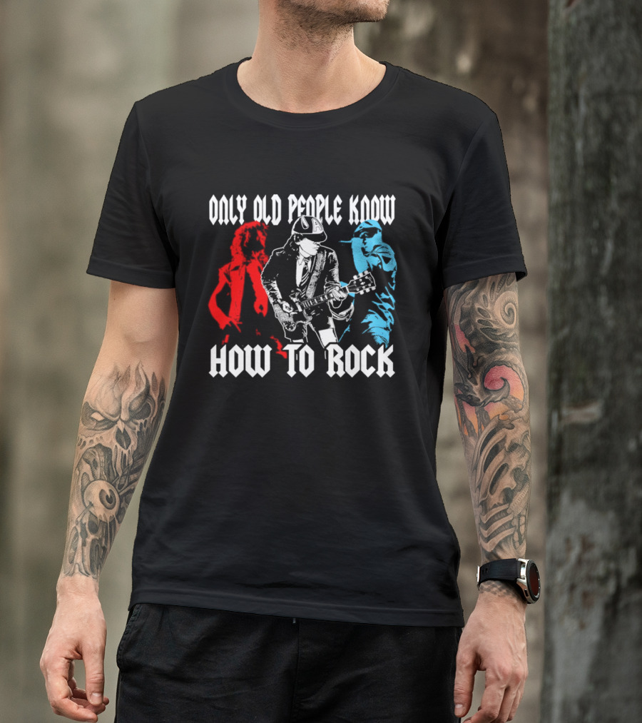 AC DC Only Old People Know How To Rock Guitar Legends T-Shirt