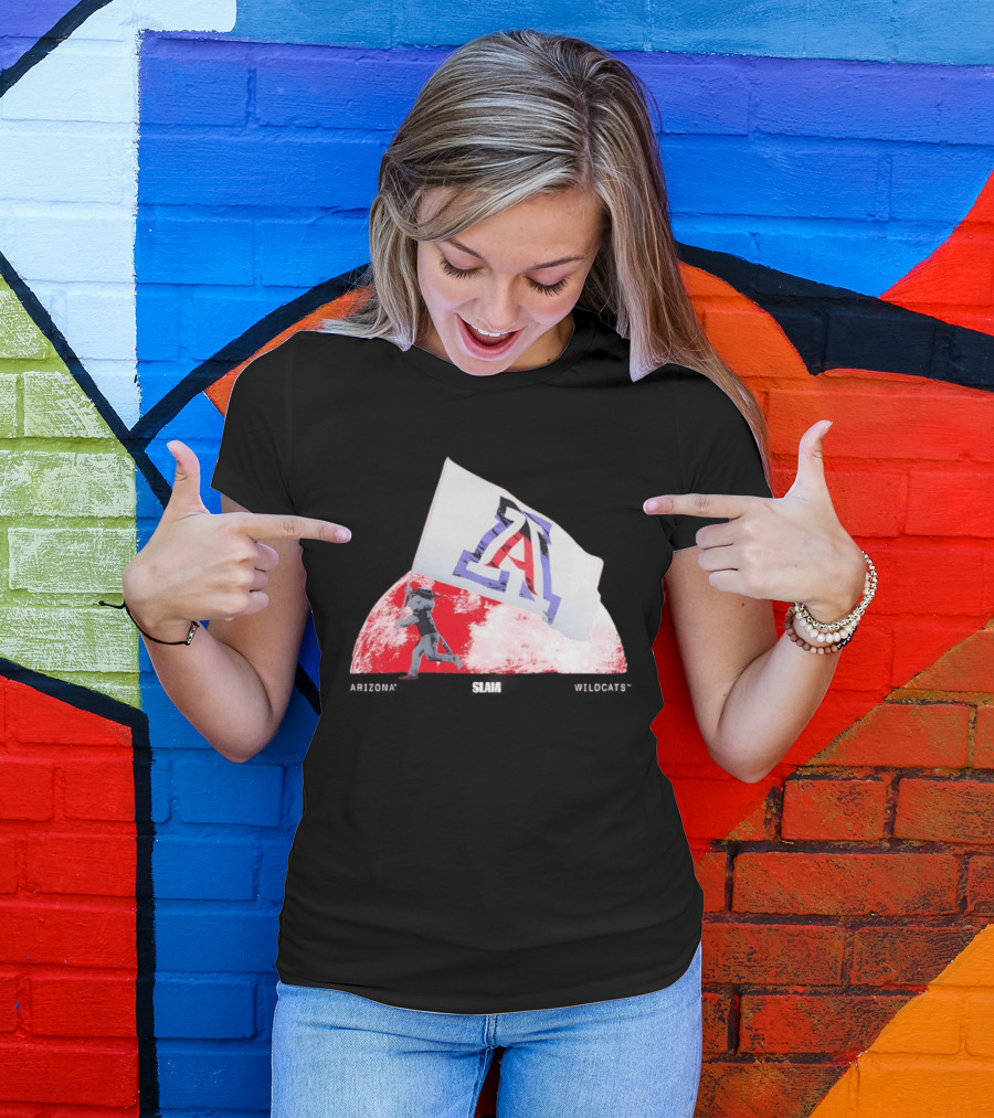 Arizona Wildcats Flag On The Moon SLAM Magazine T-Shirt
