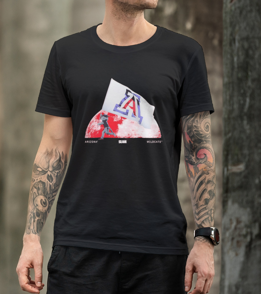 Arizona Wildcats Flag On The Moon SLAM Magazine T-Shirt