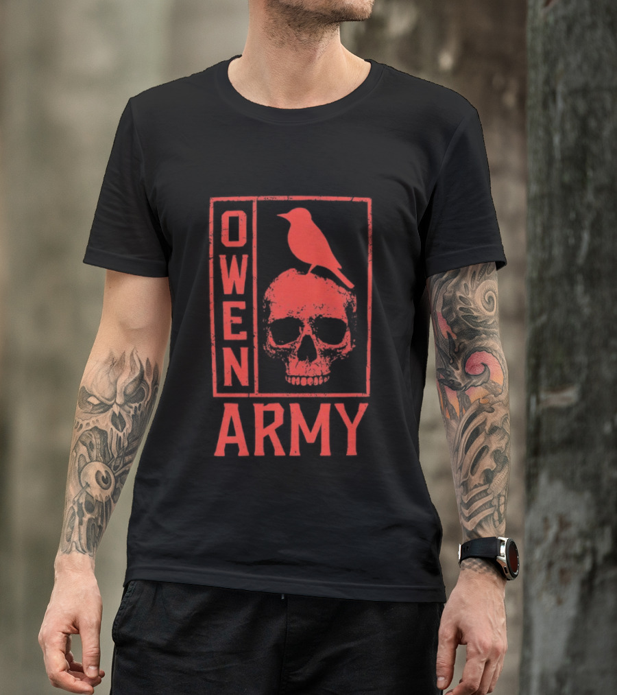 Owen Army Skull With Bird T-Shirt