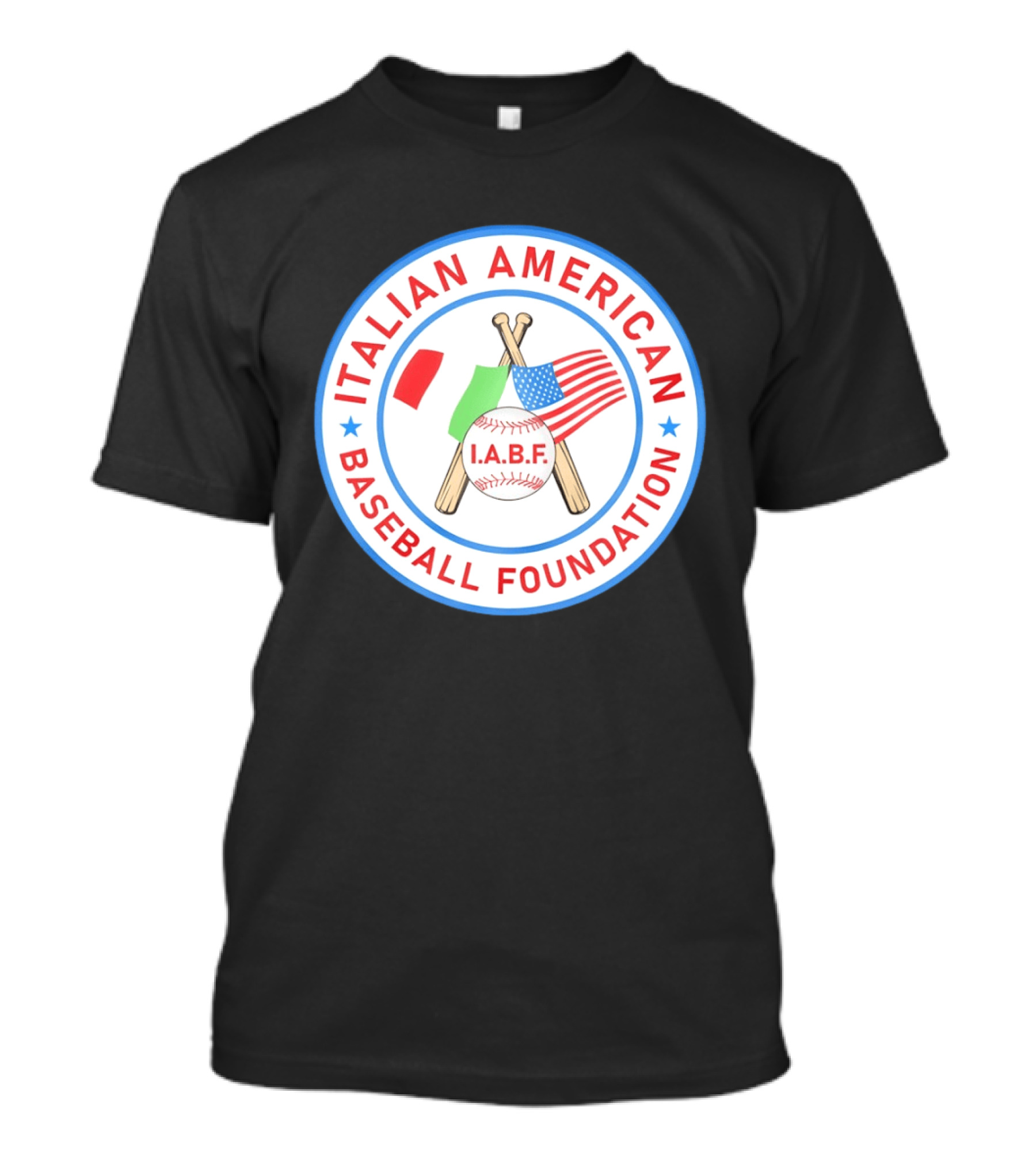 Italian American Baseball Foundation IABF Flags And Crossed Bats T-Shirt