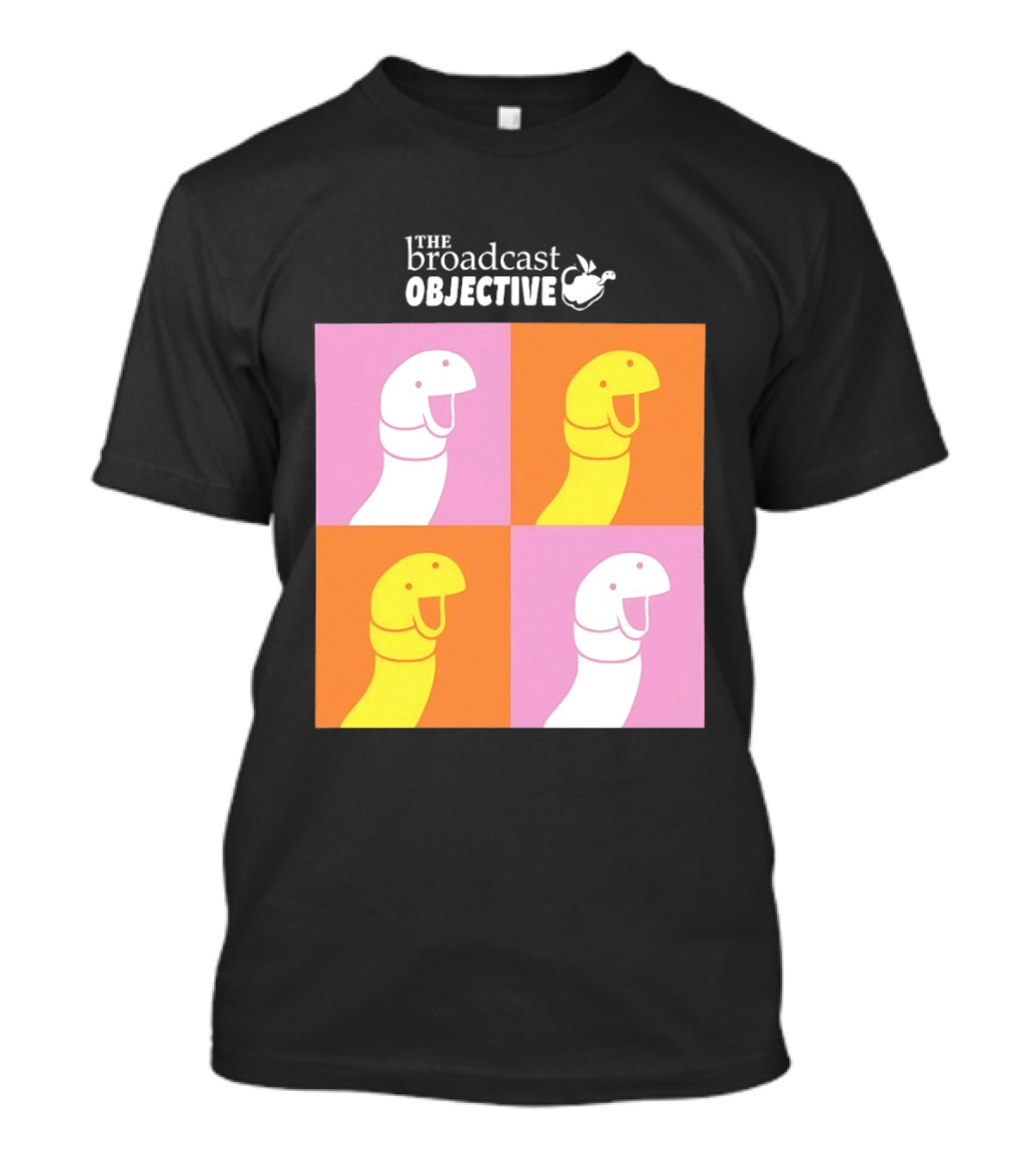The Broadcast Objective Colorful Cartoon Faces Pop T-Shirt