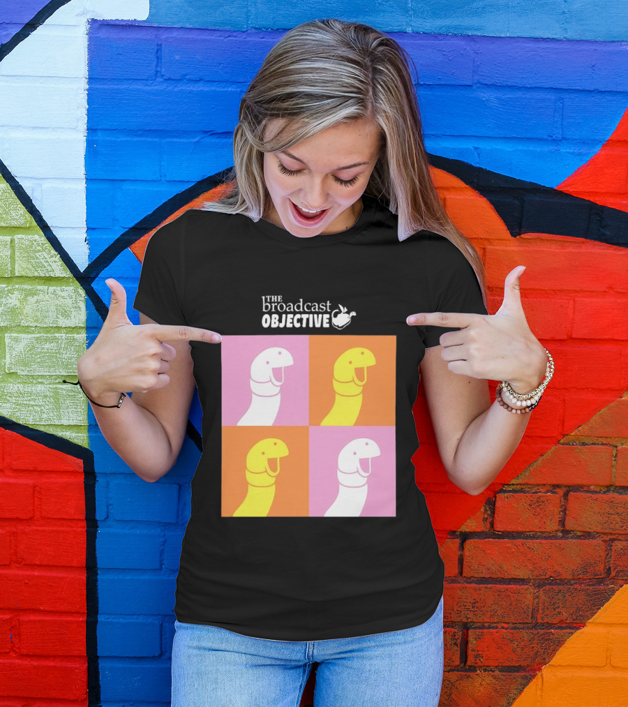 The Broadcast Objective Colorful Cartoon Faces Pop T-Shirt