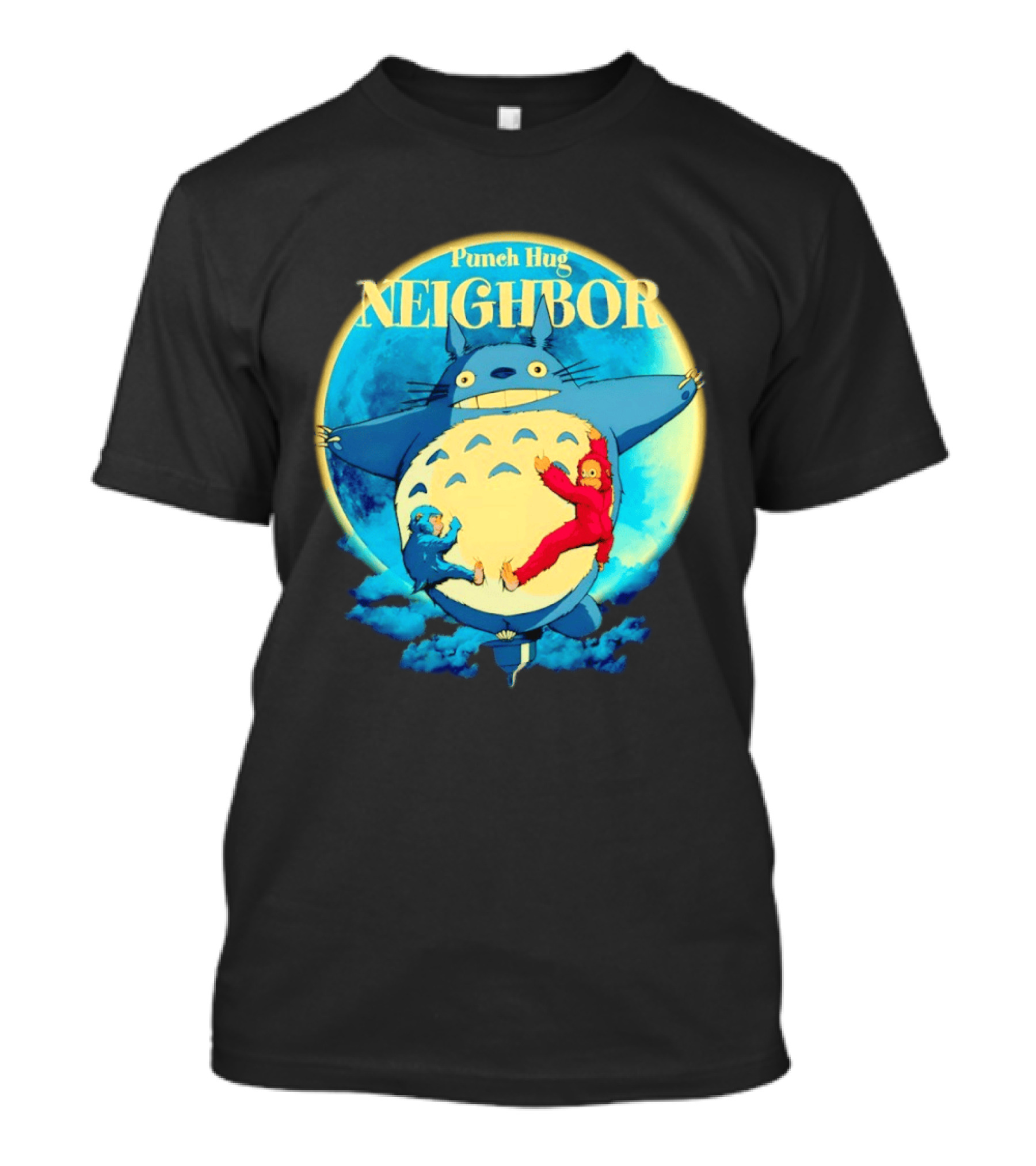 Punch Hug Neighbor Totoro Embrace With Two Punch Monkey T-Shirt