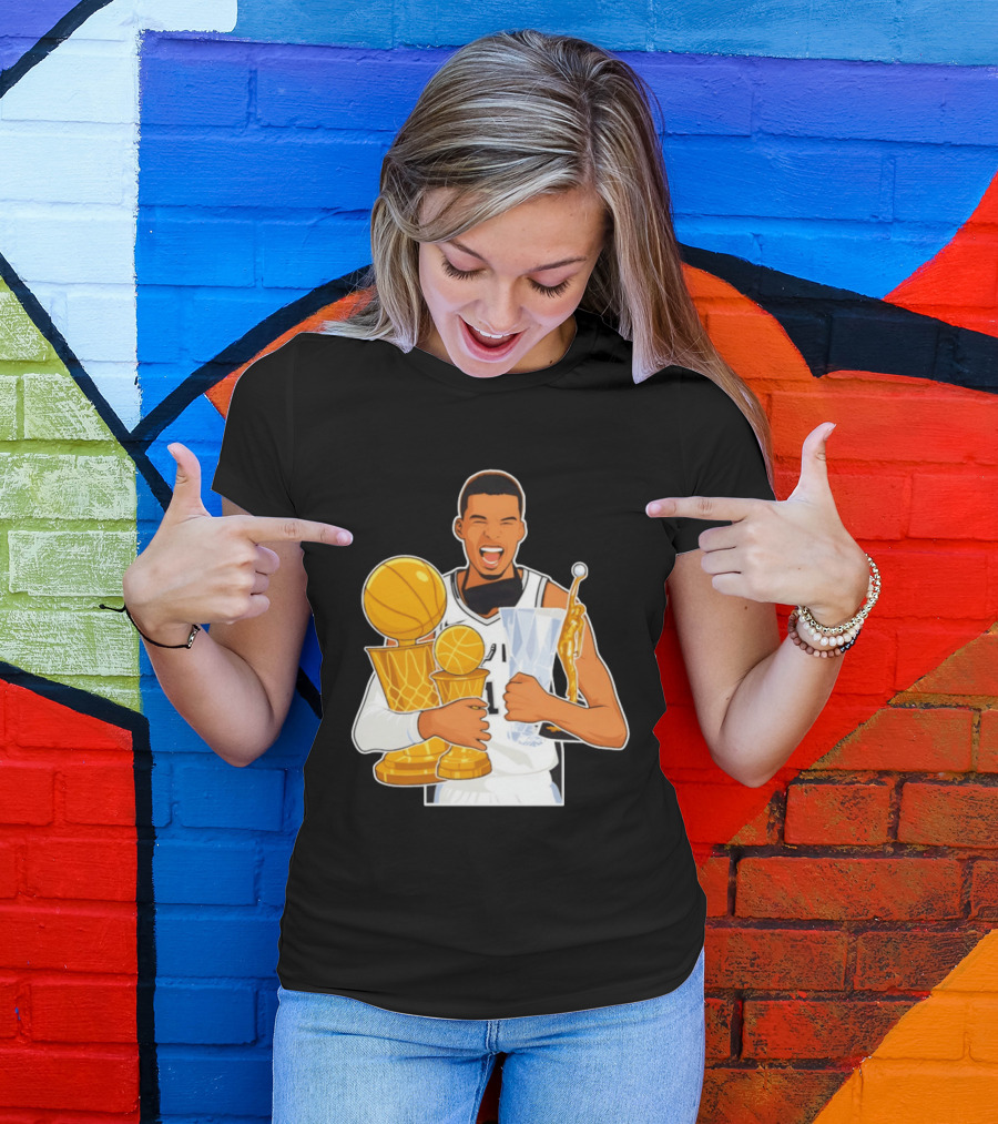 Victor Wembanyama Cartoon Trophy San Antonio Spurs MVP T-Shirt