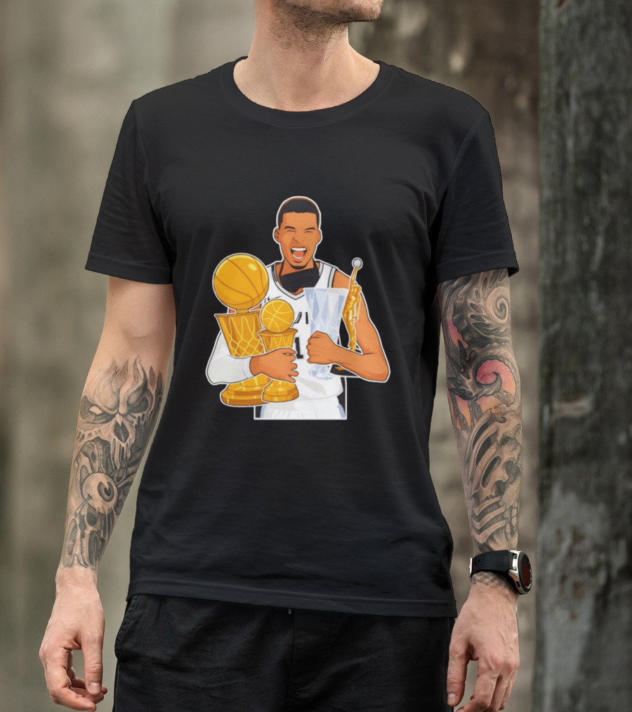 Victor Wembanyama Cartoon Trophy San Antonio Spurs MVP T-Shirt
