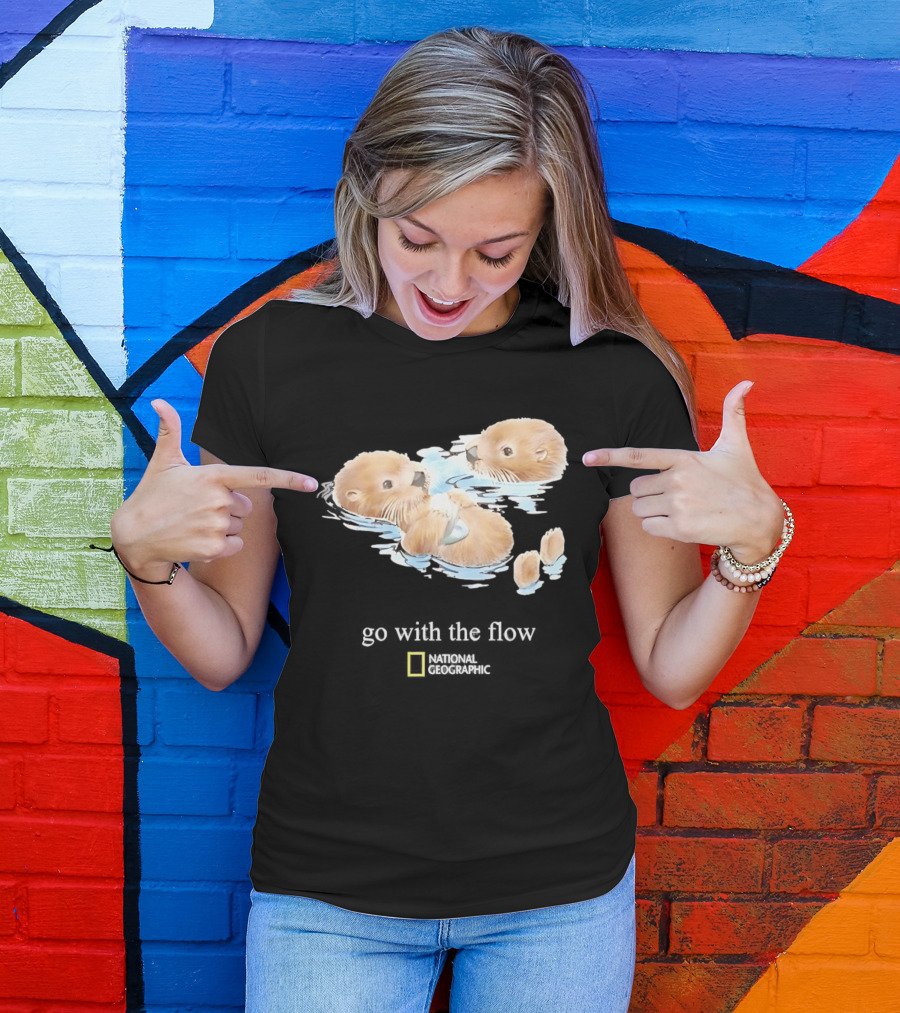 Go With The Flow Otters National Geographic T-Shirt