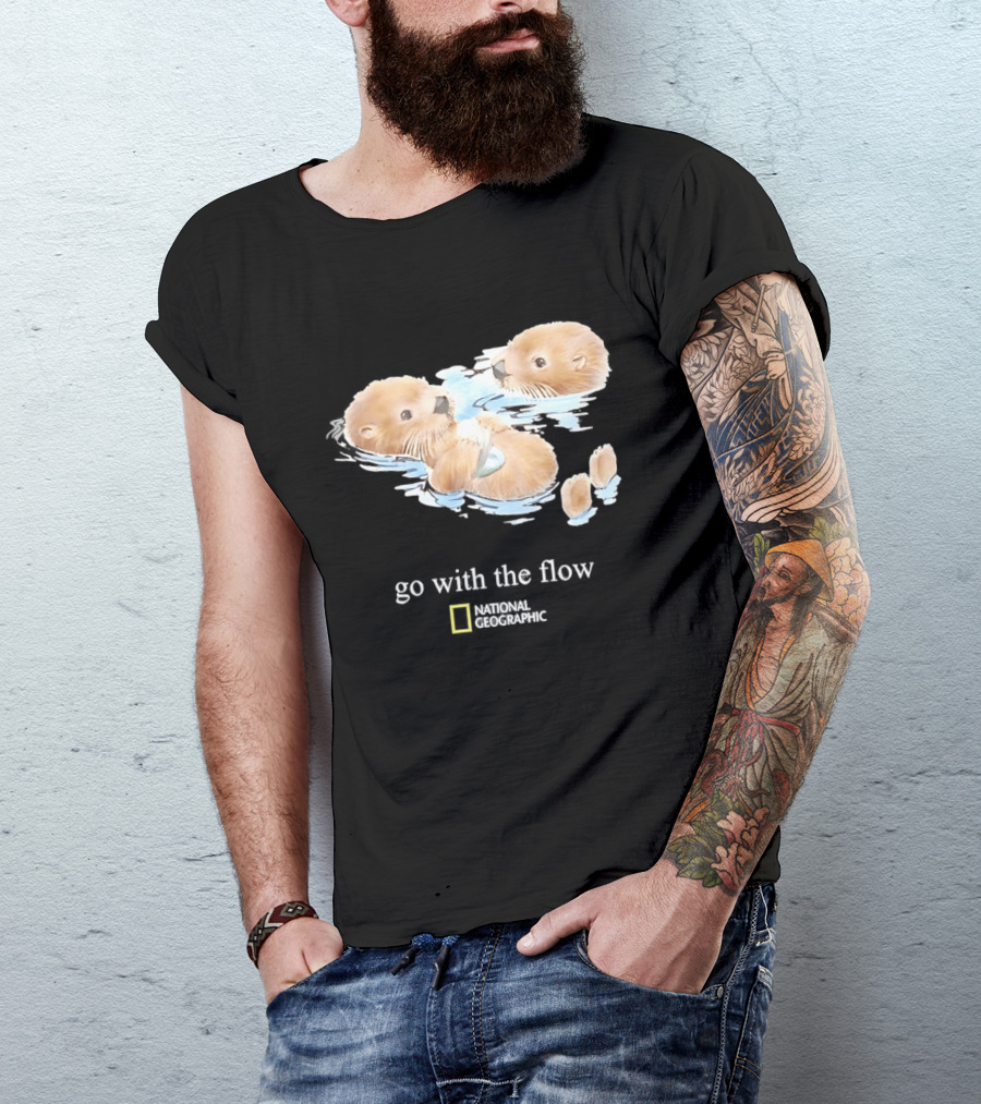 Go With The Flow Otters National Geographic T-Shirt