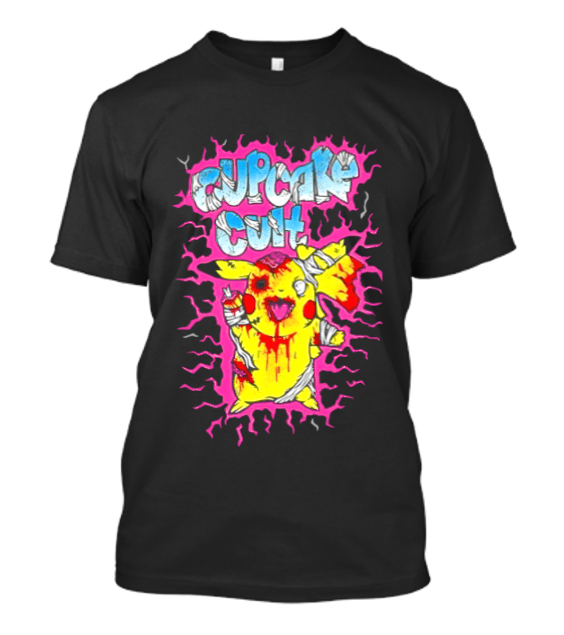 Zombie Pikachu Cupcake Cult Electric Aura Anime Fan Favorite T-Shirt