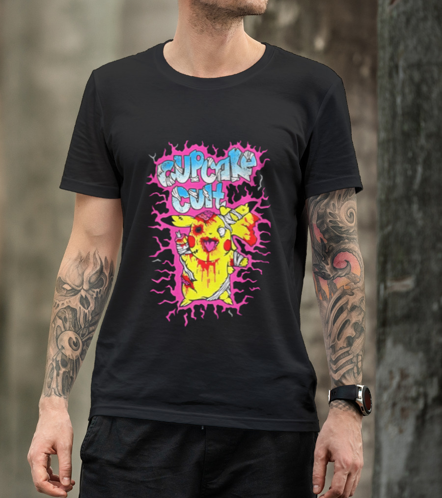 Zombie Pikachu Cupcake Cult Electric Aura Anime Fan Favorite T-Shirt