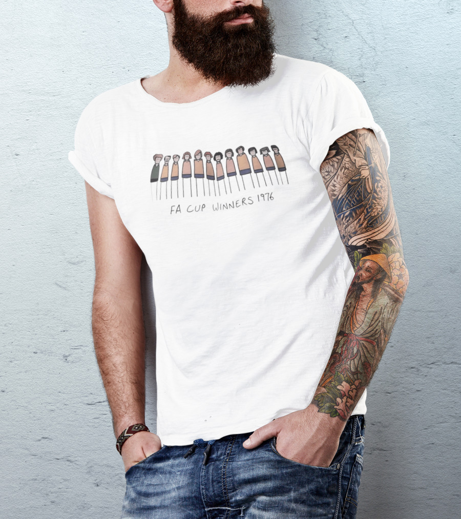 FA Cup Winners 1976 Soccer Team Lineup T-Shirt