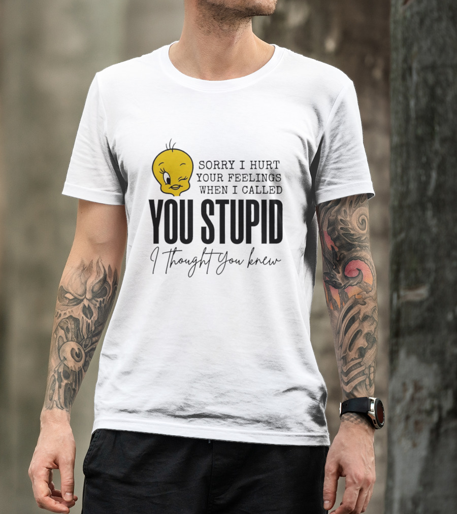 Sorry I Hurt Your Feelings When I Called You Stupid Tweety Bird I Thought You Knew T-Shirt