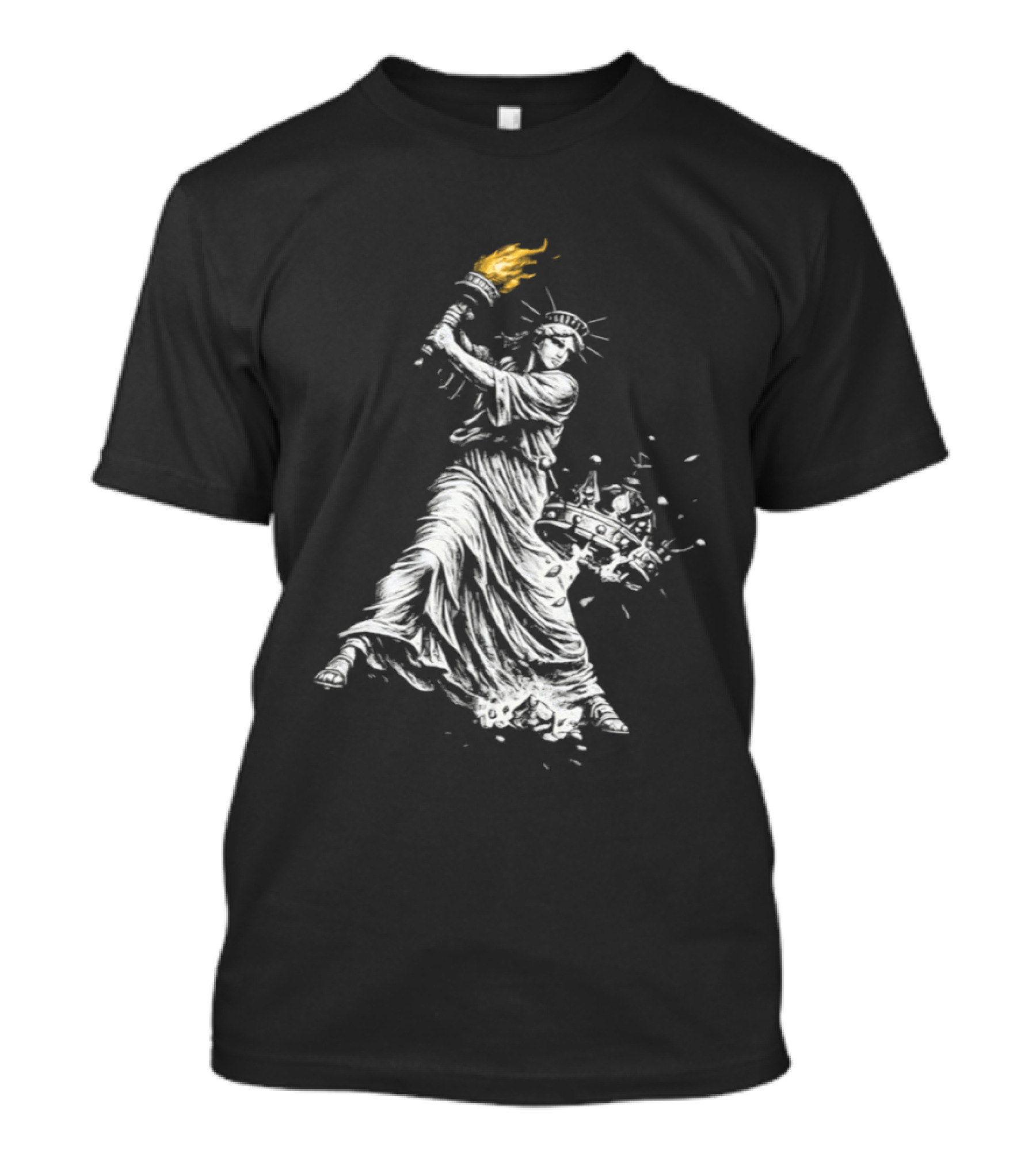 Statue Of Liberty Holding Torch Democracy No Kings Anti Trump T-Shirt