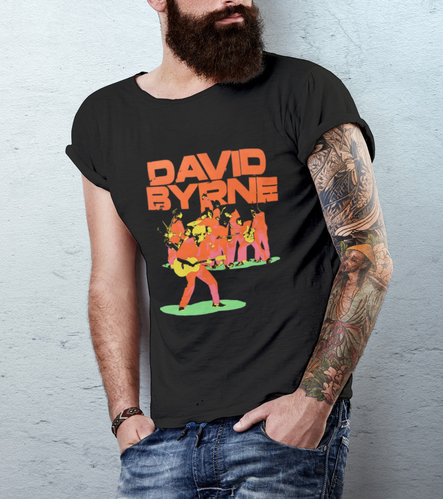David Byrne Colorful Psychedelic Performance T-Shirt