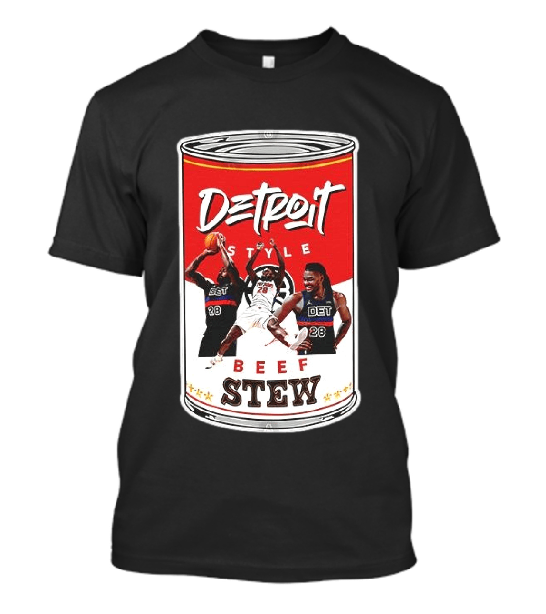 Detroit Style Beef Stew Basketball Can 28 T-Shirt