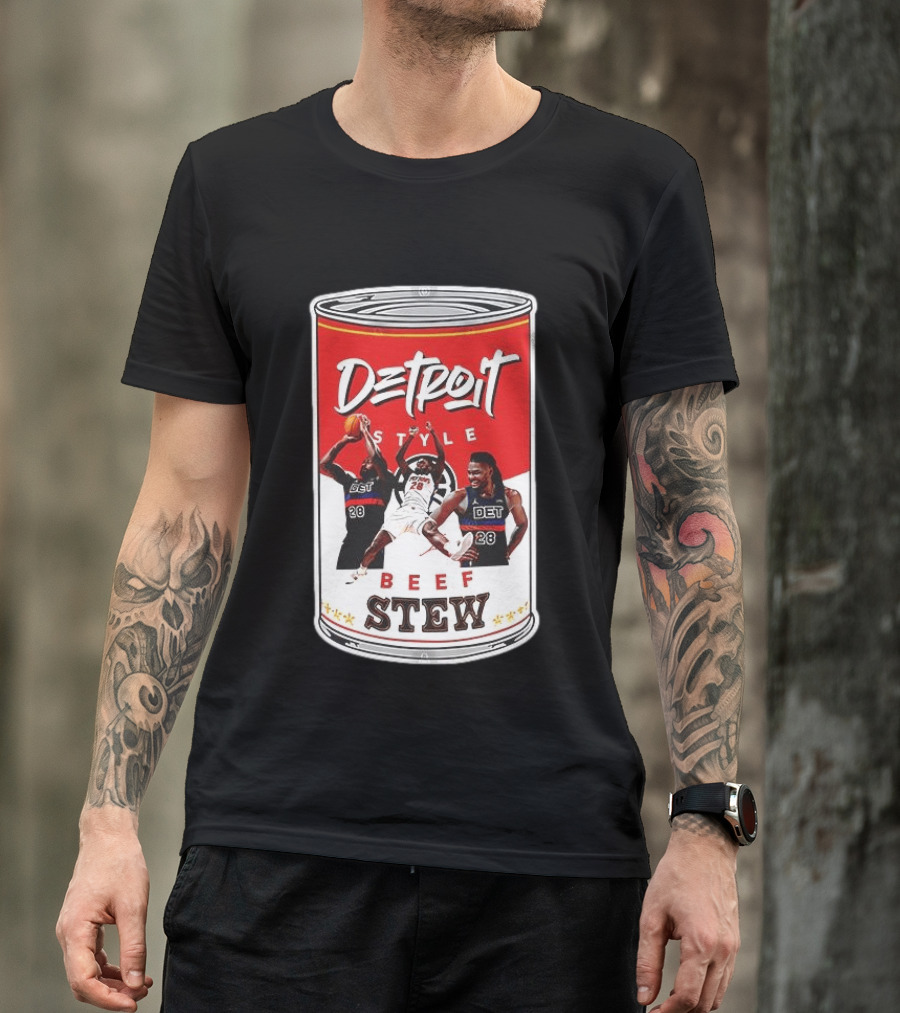 Detroit Style Beef Stew Basketball Can 28 T-Shirt