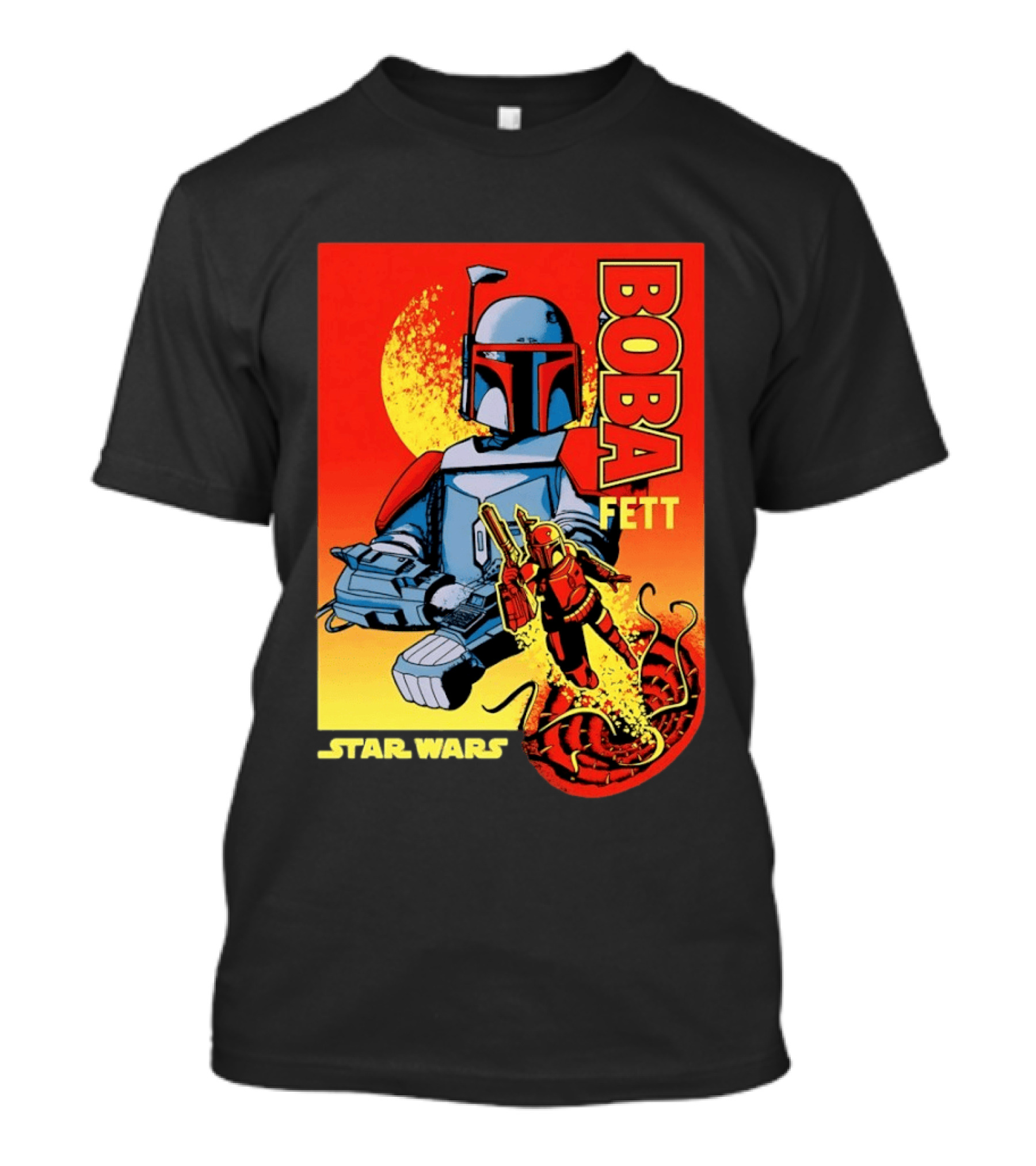 Star Wars Boba Fett Sarlacc Escape Retro Comic T-Shirt
