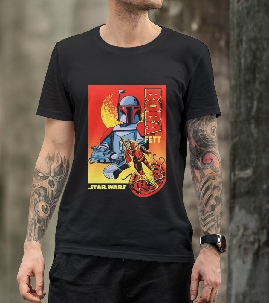 Star Wars Boba Fett Sarlacc Escape Retro Comic T-Shirt