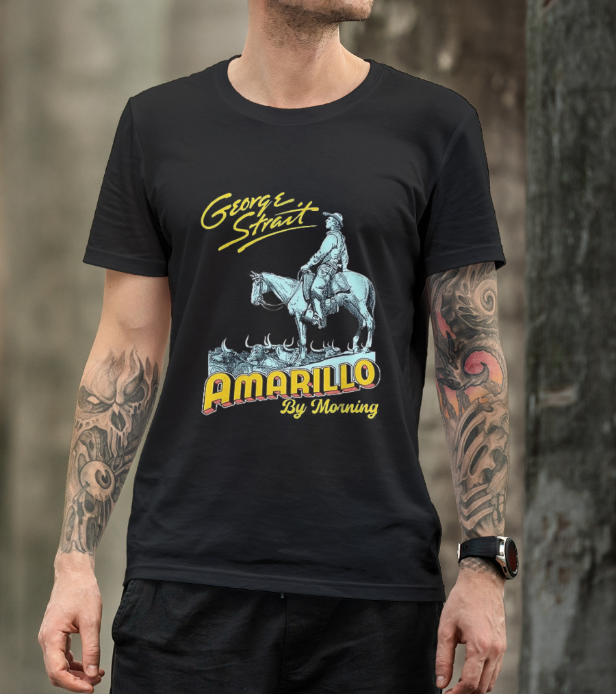 George Strait Amarillo By Morning Cowboy On Horse T-Shirt