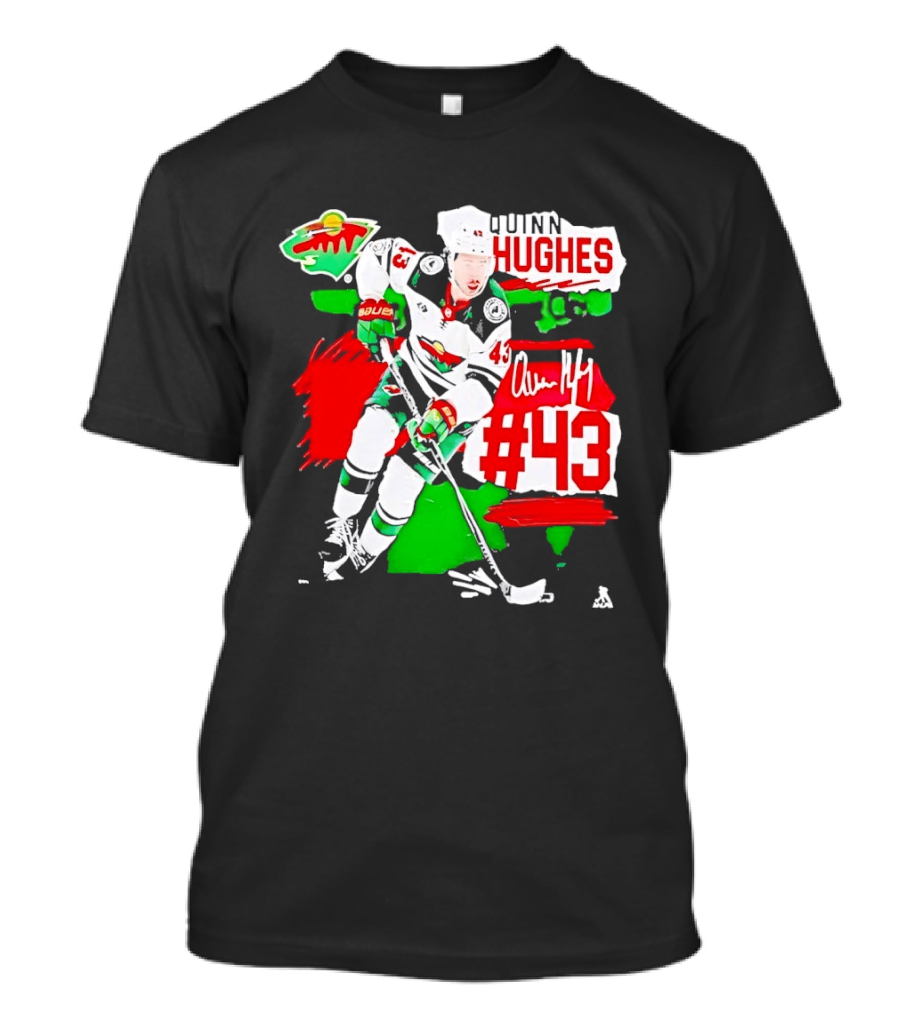 Quinn Hughes 43 Minnesota Wild Fresh Ice Hockey Player T-Shirt