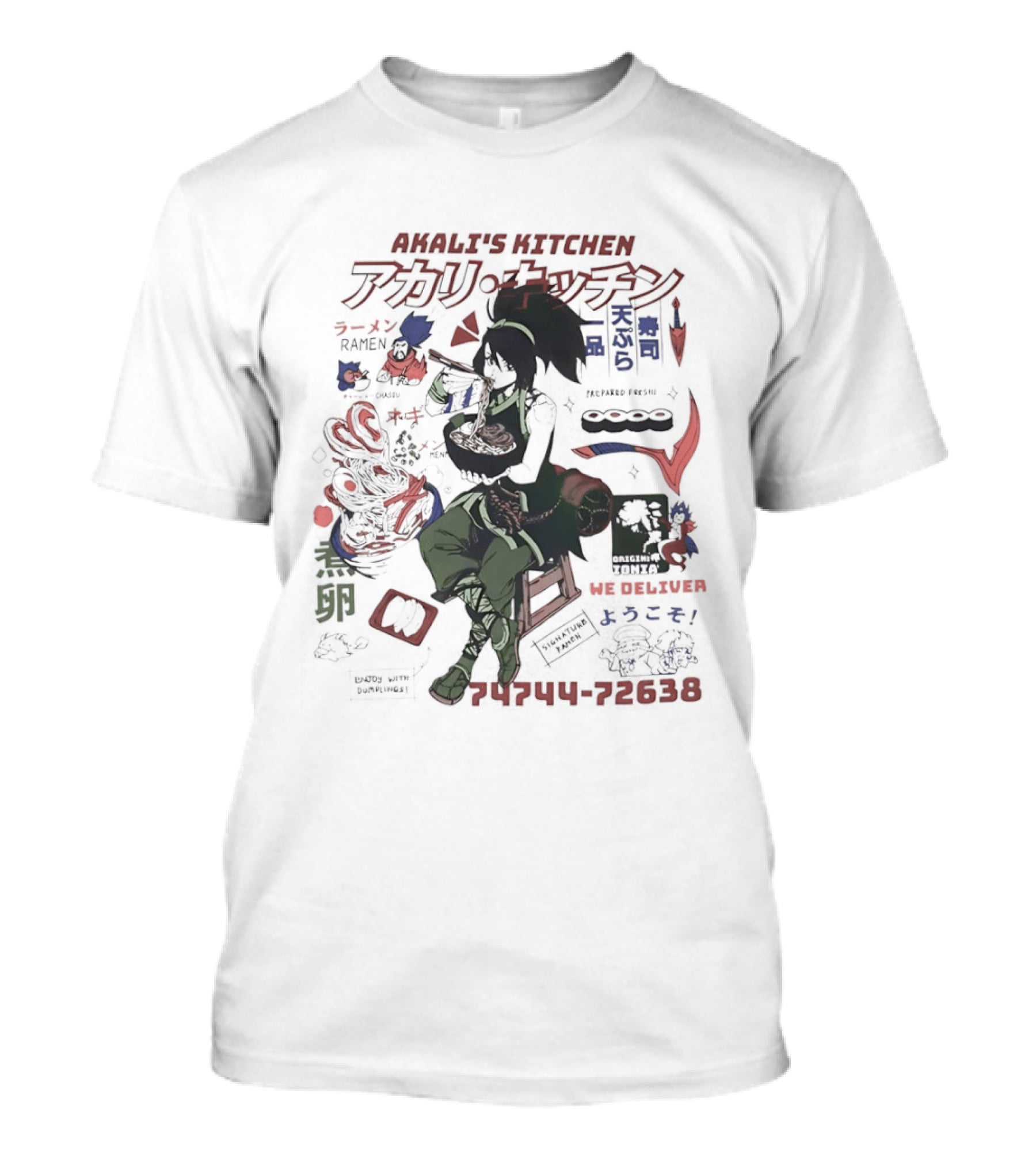 Akali's Kitchen Ramen Delivery Anime Noodle T-Shirt