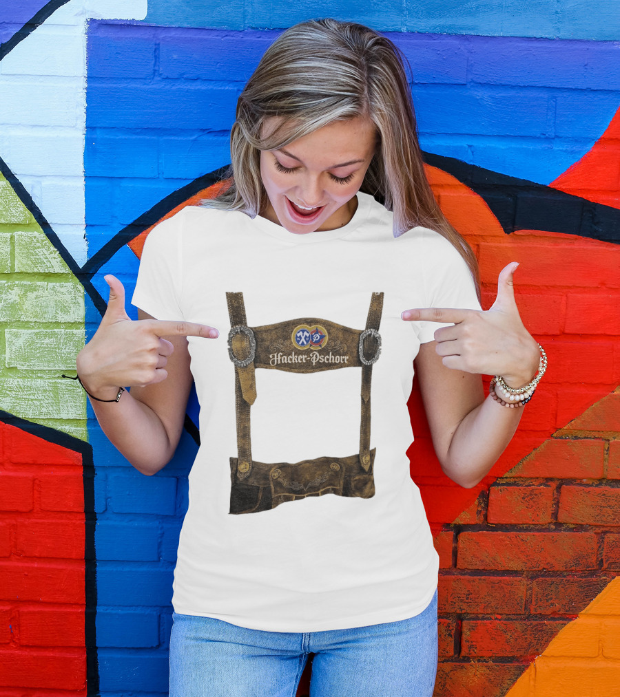 Hacker Pschorr Lederhosen Oktoberfest Beer Festival Bavarian Costume T-Shirt