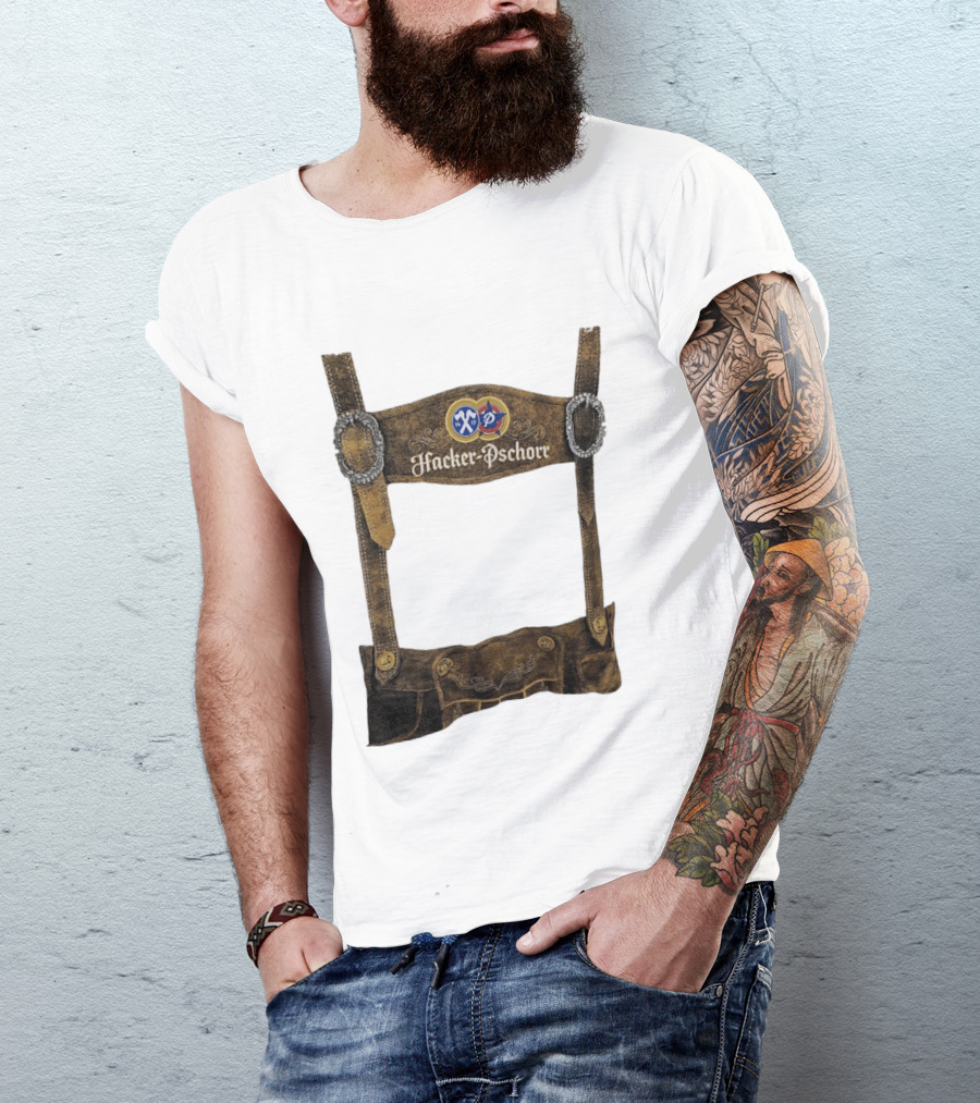 Hacker Pschorr Lederhosen Oktoberfest Beer Festival Bavarian Costume T-Shirt