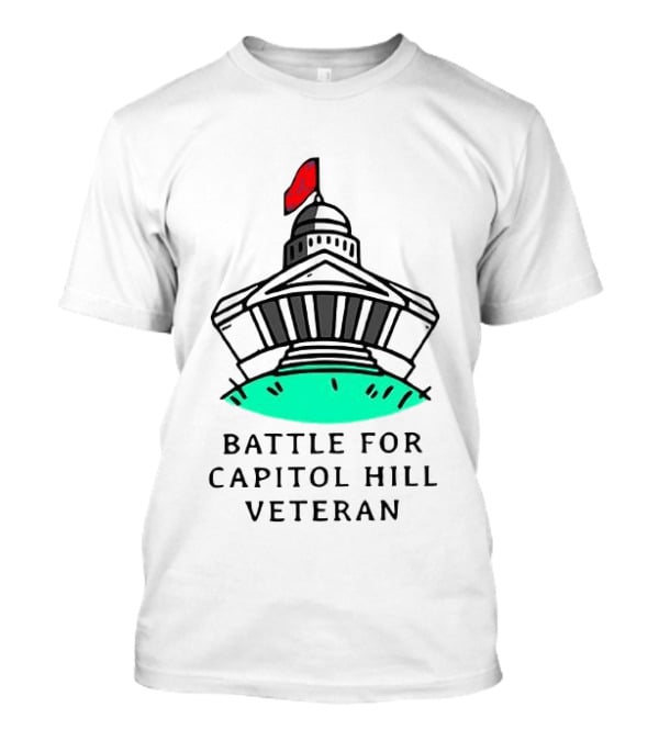 Battle For Capitol Hill Veteran UFO Dome Red Flag T-Shirt