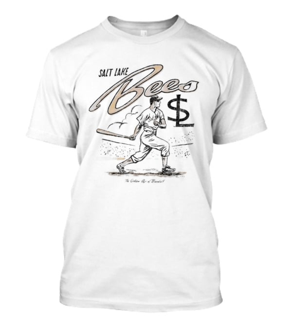 Salt Lake Bees Golden Age Batter Historic Baseball Image T-Shirt