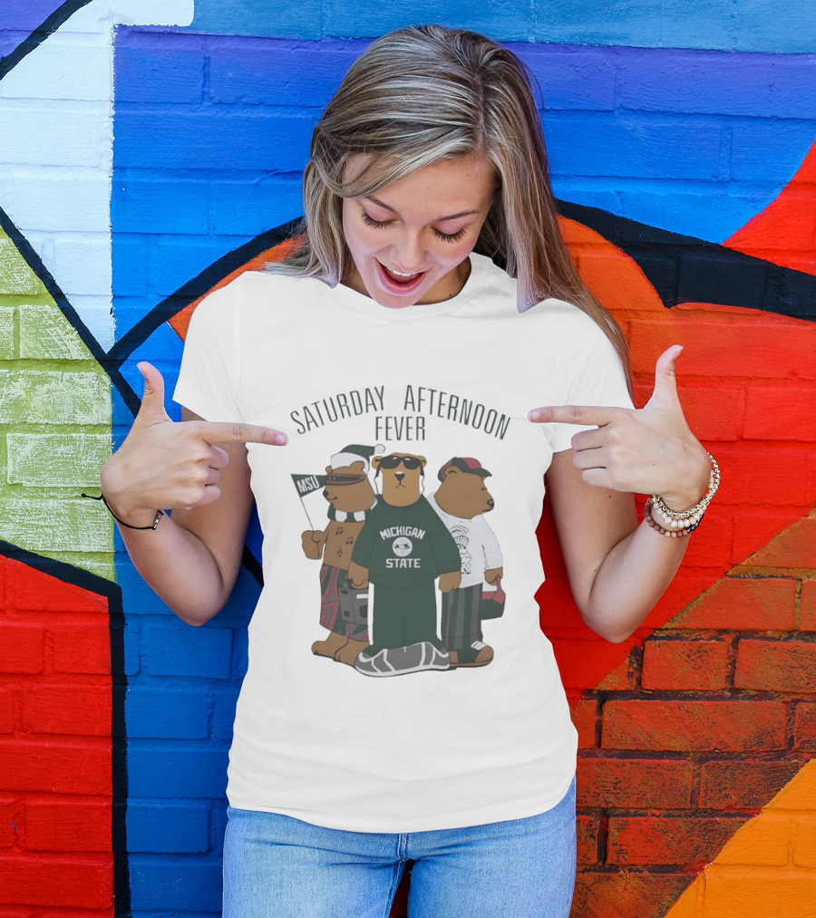 Michigan State Spartans Three Bears Saturday Afternoon Fever MSU T-Shirt