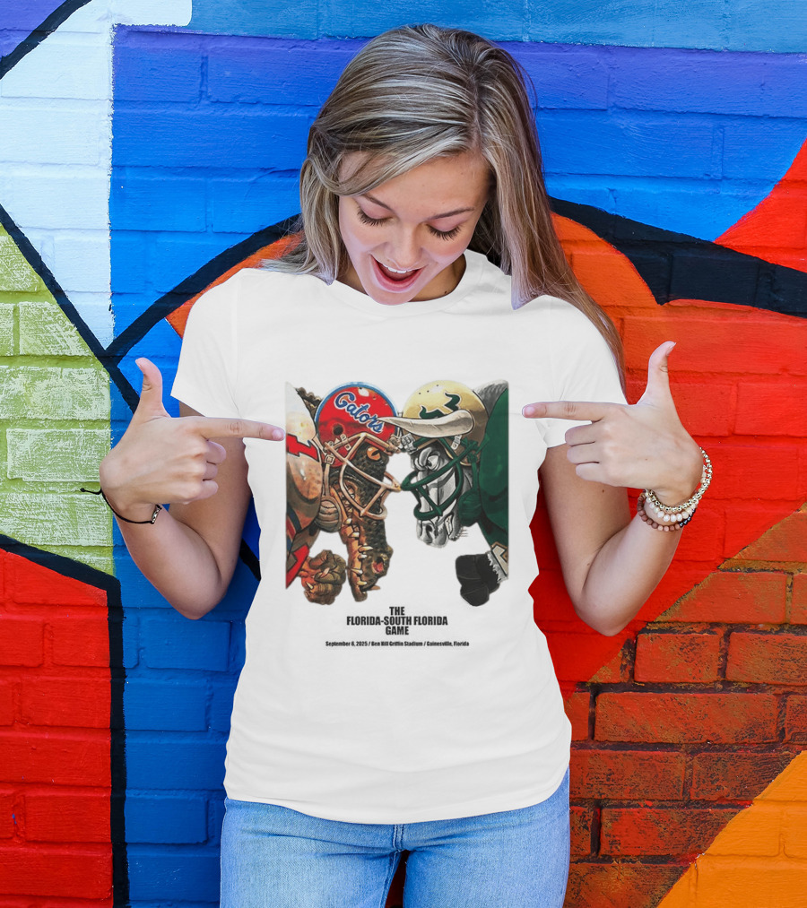 Florida Gators Vs South Florida Bulls Rivalry Helmets Showdown T-Shirt