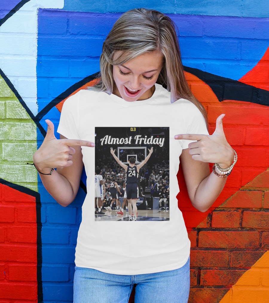 UConn Huskies March Madness Almost Friday Basketball Court Triumph T-Shirt