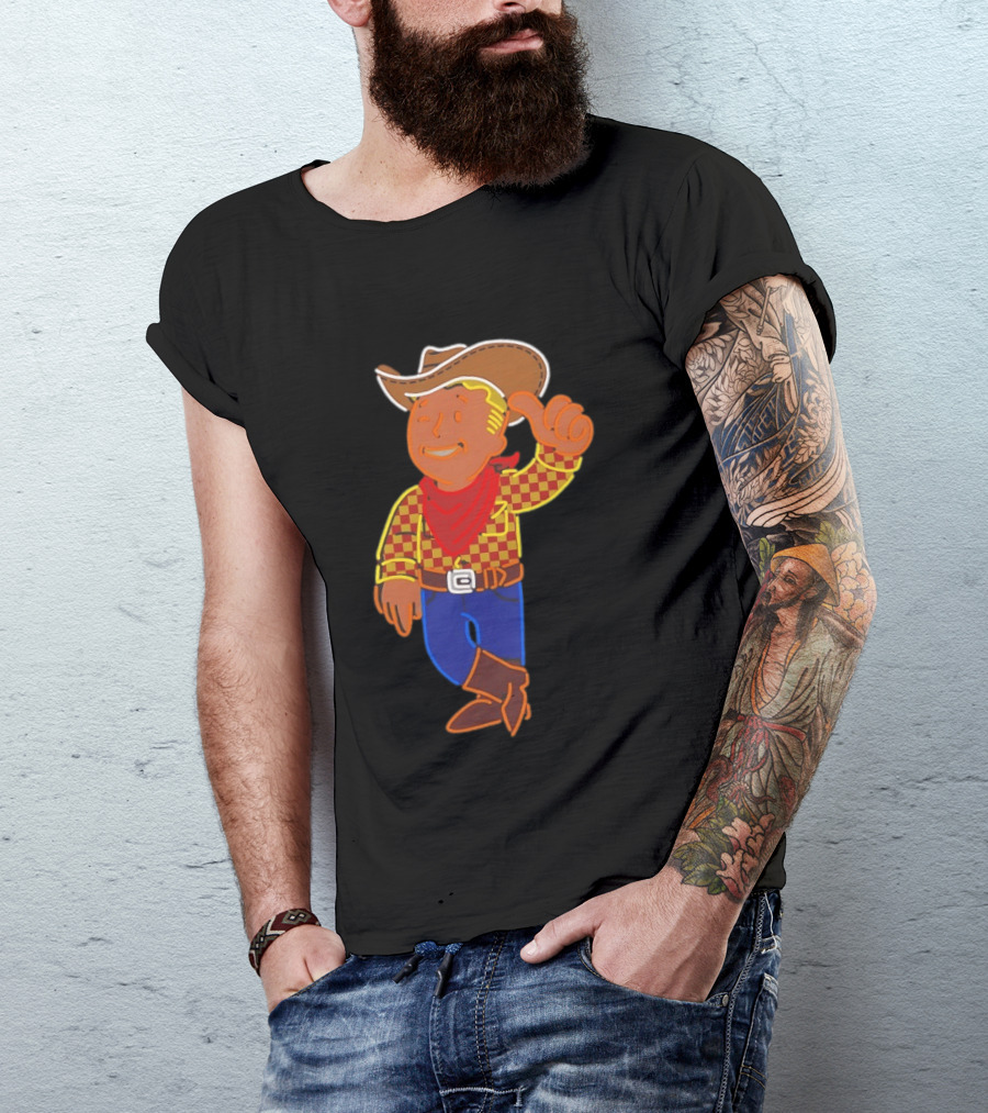 Fallout New Vegas Vault Boy Cowboy Woody T-Shirt