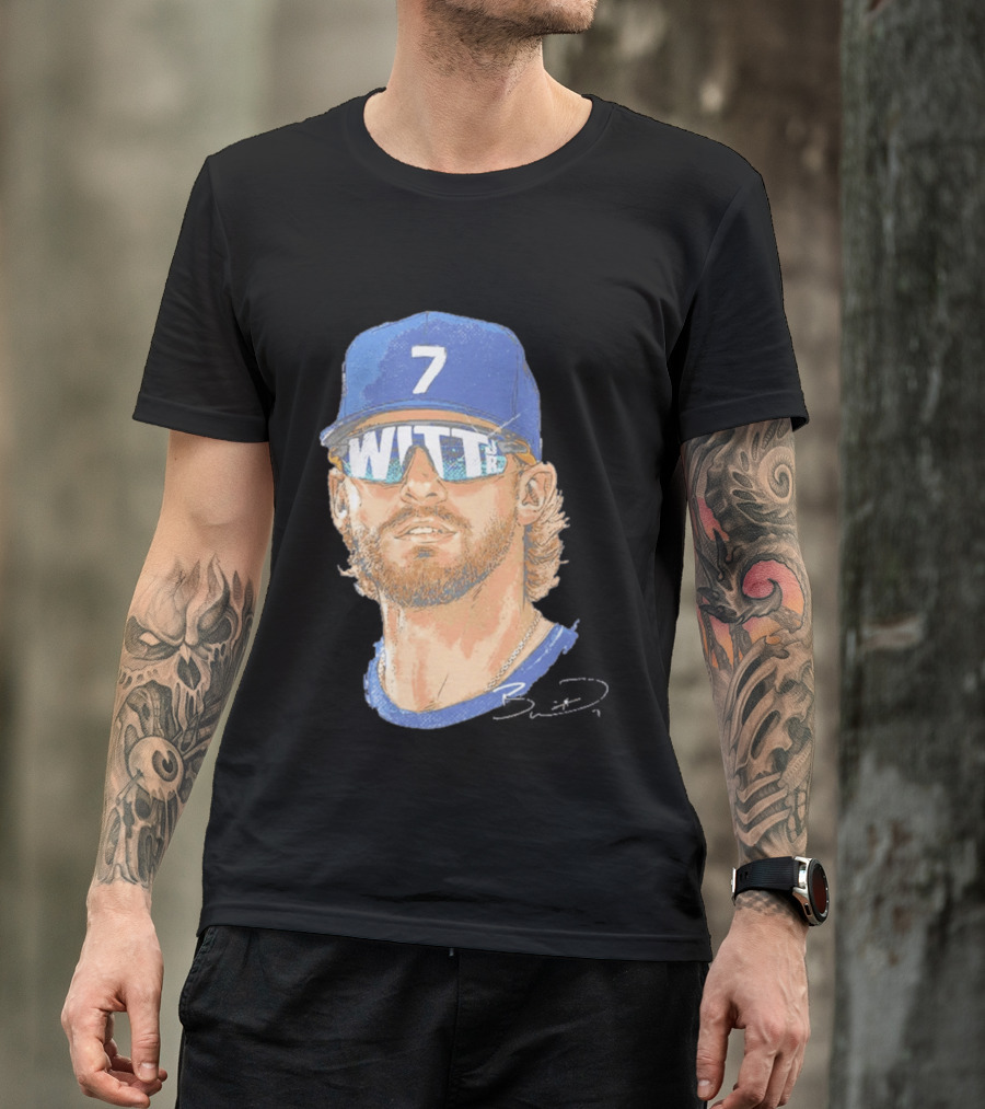 Bobby Witt Jr Kansas City Royals Sunglasses Blue Cap Number 7 T-Shirt